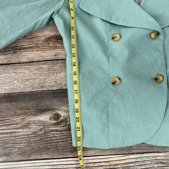 Vintage Linen Suit Mint Green Size 8 - Picture 5 of 13